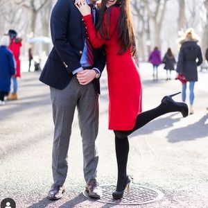Red INC long sleeve knee length sweater dress